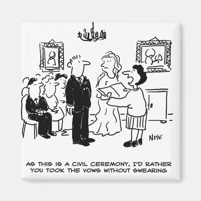 Imán Ceremonia de boda civil en una oficina del registr (Frente)