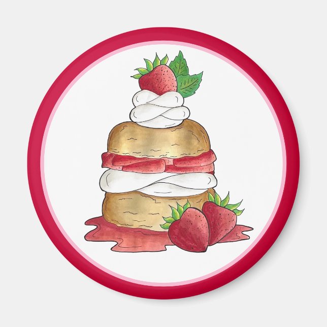 Imán Cereza de fresa Tapón postre fresa fresas (Frente)