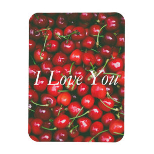 Imán Cereza Roja - Te amo (texto personalizable)