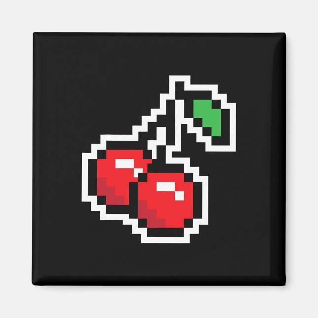 Imán Cerezas Pixel Disfraz de Halloween de videojuegos  (Frente)
