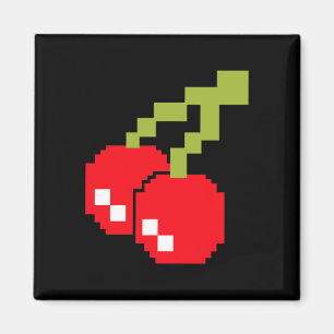 Imán Cerezas Pixel Disfraz de Videojuego de los 80 Fáci