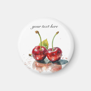 Imán Cerezas Sweetheart en Acuarela, personalizado