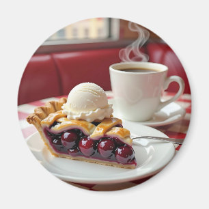 Imán Cerezo, helado de vainilla y café