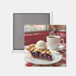 Imán Cerezo, helado de vainilla y café