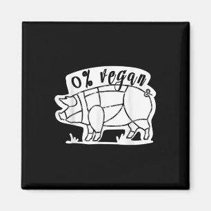 Imán Cero Por Ciento Vegan Funny Bbq Carnívoro Comedor