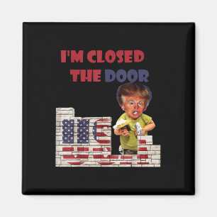 Imán Cerré La Puerta, Gracioso Dibujo De Trump Border