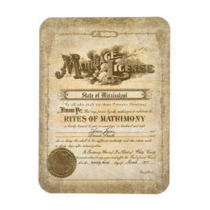 Imán Certificado de Matrimonio Vintage