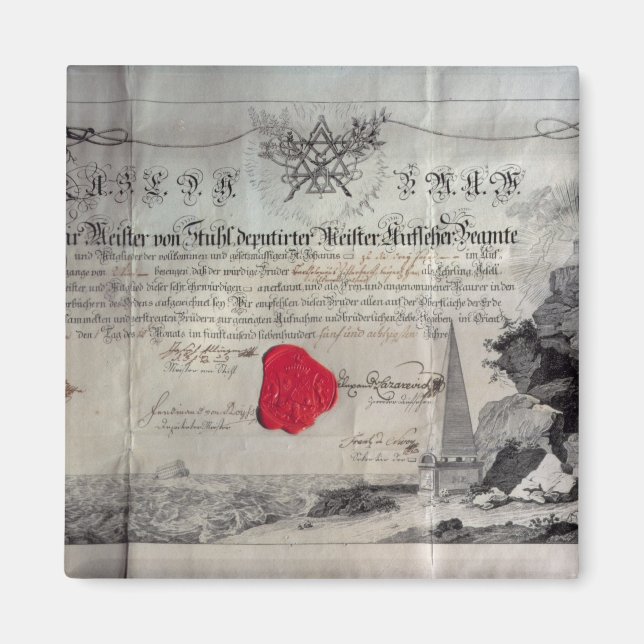 Imán Certificado masónico, 1785 (Frente)