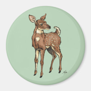 Imán Cervatillo del bebé con el fondo de la menta