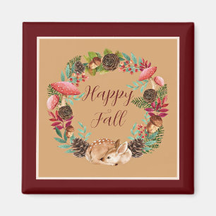 Imán Cervato de otoño y naturaleza con texto personaliz