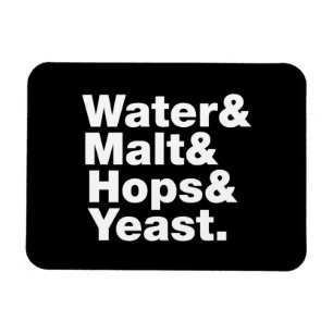 Imán Cerveza = Agua y Malta, copas y levadura.