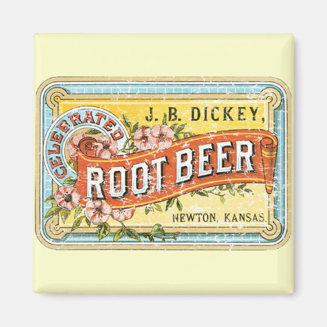 Imán Cerveza raíz de Dickey-1899 - angustiada (Frente)