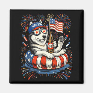 Imán Cerveza Retro Husky Usa 250 Aniversario 4 De Julio