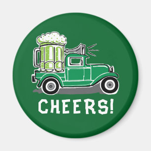 Imán Cerveza verde de camioneta de San Patricio