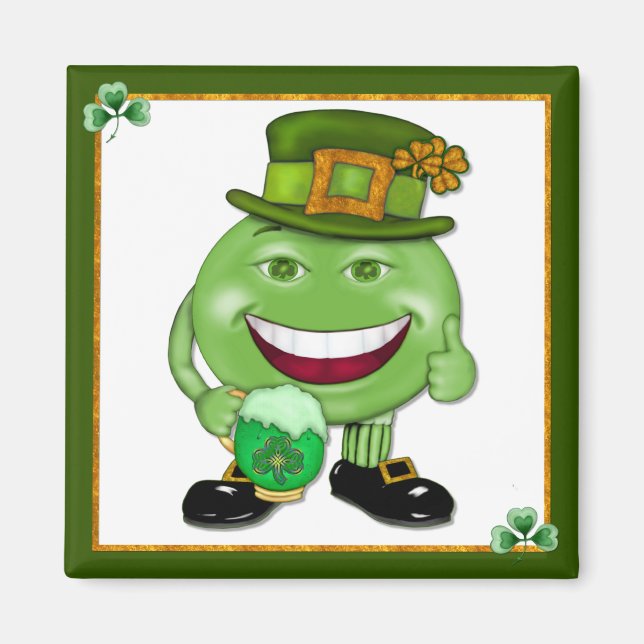 Imán Cerveza verde y Shamrock 2 (Frente)