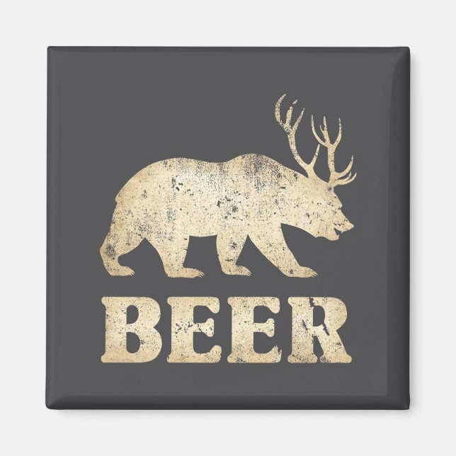 Imán Cerveza Vintage Bear Deer (Frente)