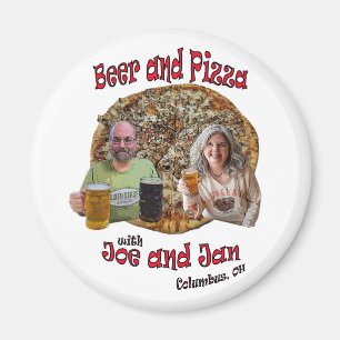 Imán Cerveza y pizza con Joe y Jan - Magnet