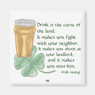 Imán Cerveza y trébol/imán irlandés del refrán