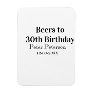 Imán Cervezas para el cumpleaños 30 nombre fecha hombre