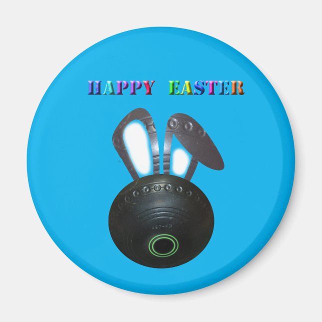 Imán Césped Bowl Conejo de Pascua, Fridge Magnet (Frente)