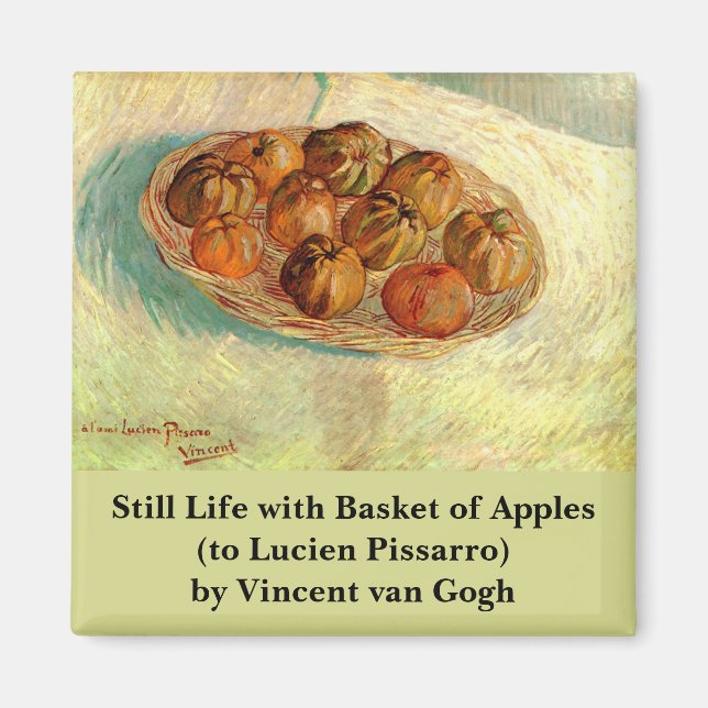 Imán Cesta de manzanas a Pissarro por Vincent van Gogh (Frente)