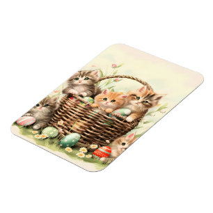 Imán Cesta de Pascua de Primavera Kitten