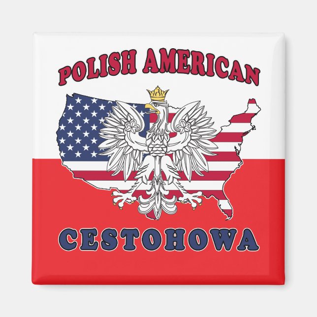 Imán Cestohowa Texas Polaco Americano (Frente)
