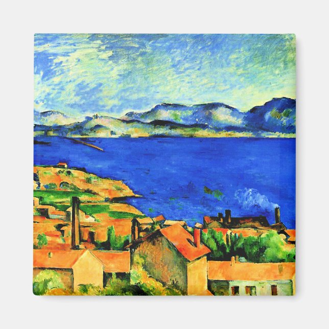 Imán Cezanne - Golfo de Marsella, pintura famosa, (Frente)