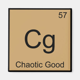 Imán Cg - Chaotic Good Funny Chemistry Element Symbol T