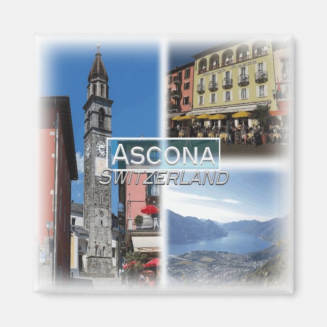 Imán CH0282 Europa, Suiza, Ascona, Fridge (Frente)