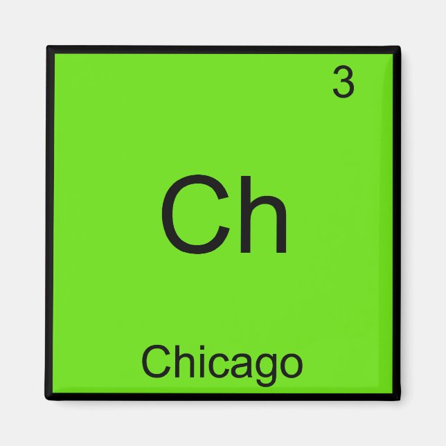 Imán Ch - Chicago Funny Chemistry Element Symbol Tee (Frente)