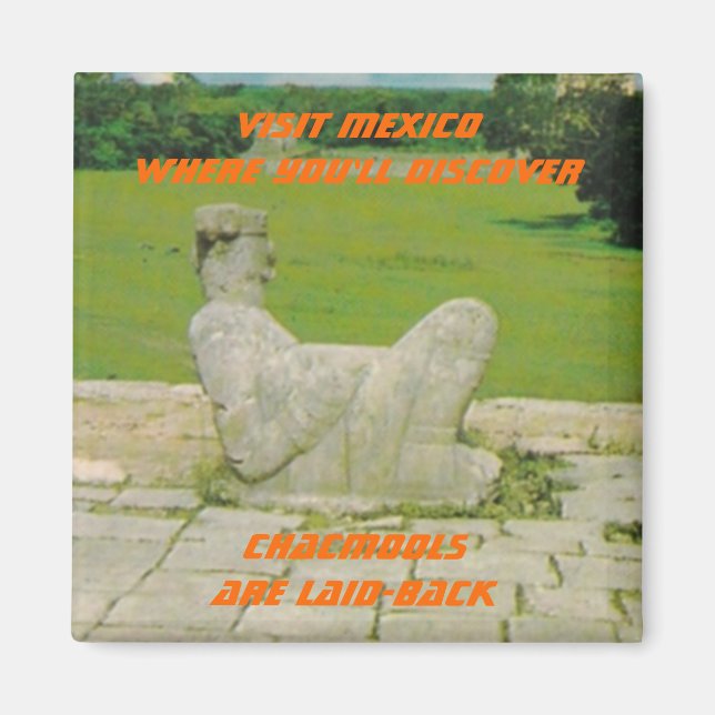 IMÁN CHACMOOL CHAC-MOOL SOUVENIR MAGNET VIAJE MÉXICO (Frente)