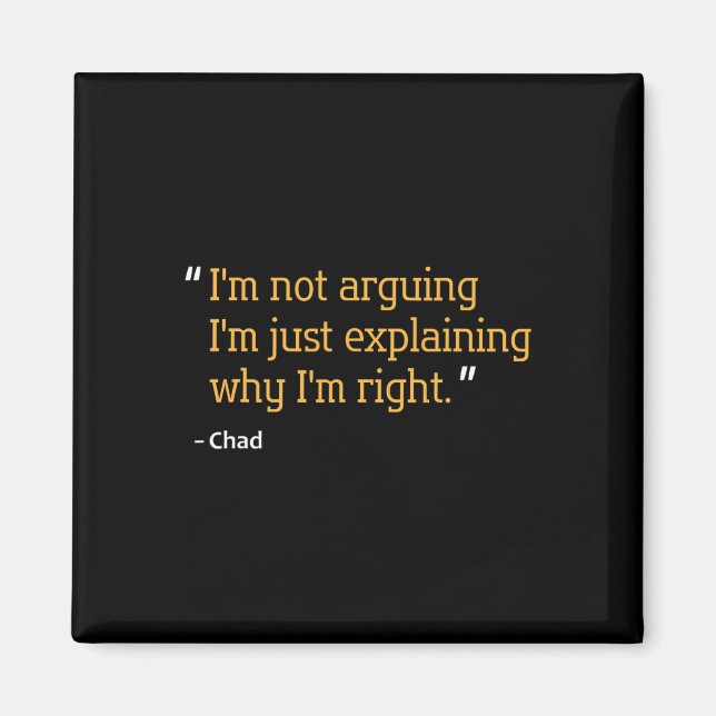 Imán Chad Gift Cita Graciosa Cumpleaños Nombre Personal (Frente)