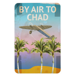 Imán Chad Vintage Travel poster