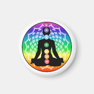 Imán Chakra Lotus Magnet - Arte de yoga sagrado redondo