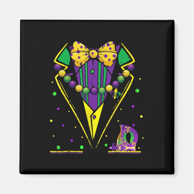 Imán Chaleco de traje de Mardi Gras para fiesta Desfile (Frente)