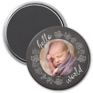 Imán Chalkboard Hello First Personalized