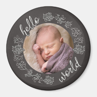 Imán Chalkboard Hello First Personalized