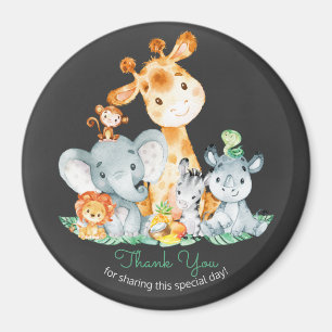 Imán Chalkboard Watercol Cute Jungle Animales Gracias