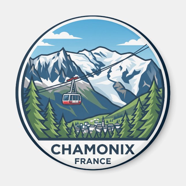 Imán Chamonix Mont-Blanc Francia (Frente)