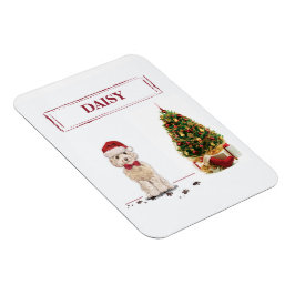 Imán Champán Cockapoo Navidades graciosos perro con árb