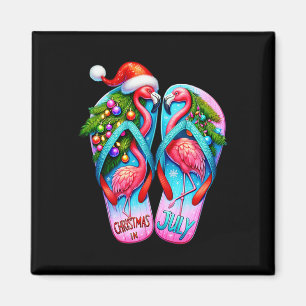 Imán Chancletas Lindas Flamencos Verano Tropical Navida