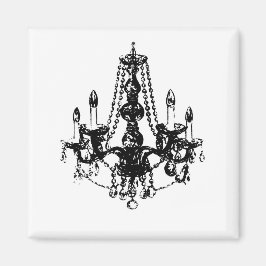 Imán Chandelier Elegance ~ Magnet Black White Retro