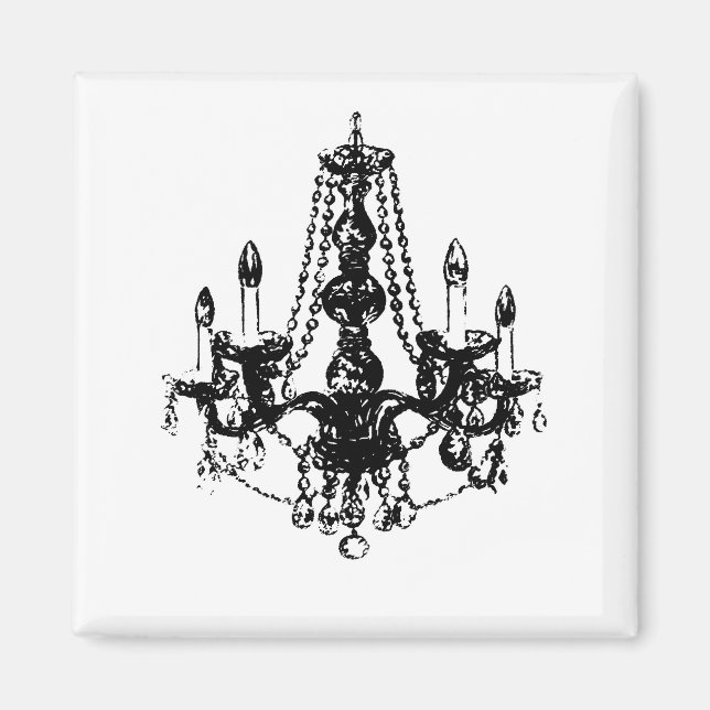 Imán Chandelier Elegance ~ Magnet Black White Retro (Frente)