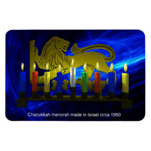 Imán Chanukkah Brass Lion Menorah