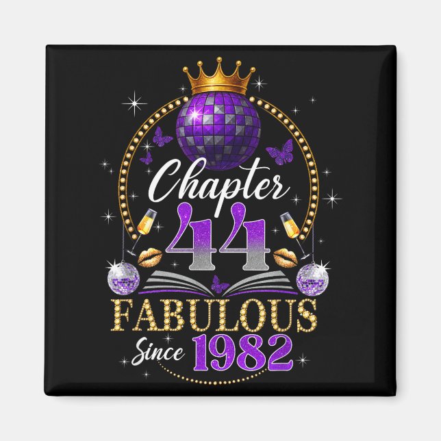 Imán Chapter 44 Since 1982 Purple Disco Ball 44th Birth (Frente)