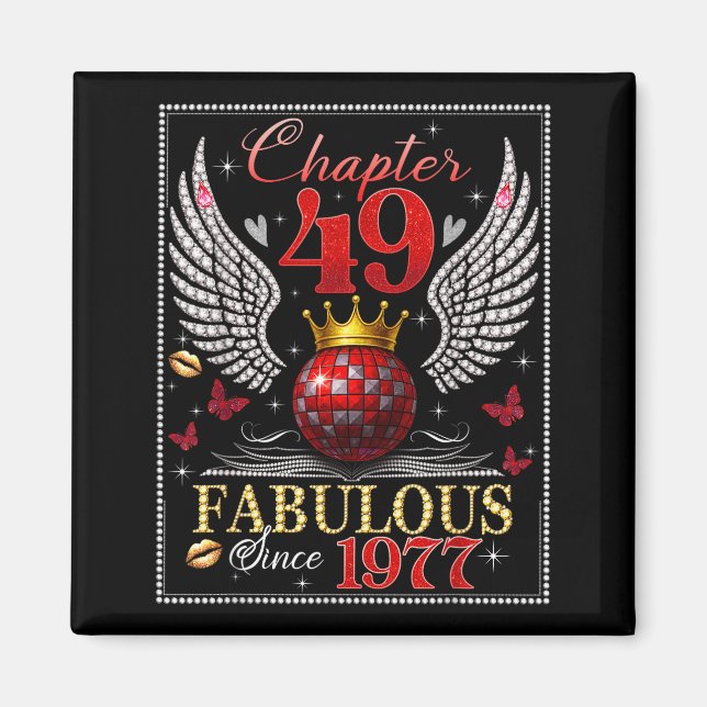 Imán Chapter 49 Fabulous Est. 1977 Disco Ball 49th Birt (Frente)
