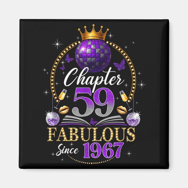Imán Chapter 59 Since 1967 Purple Disco Ball 59th Birth (Frente)