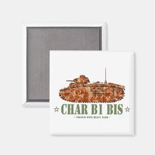 Imán Char B1 bis Segunda Guerra Mundial Dos tanques pes