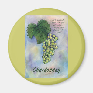 Imán Chardonnay Wine Grapes & Description Magnet